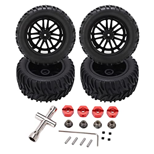 Resefinem 4PCS RC -Autorreifen Rad Rand Set mit Schwammeinsätzen Pfeilmuster für 1/8 1/10 Kurzgeschichten LKW schwarz von Respicefinem