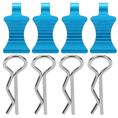 Resefinem 4pcs Aluminiumlegierung R -Typ Karosserie -Clips Pin mit Befestigungshalterung für 1/10 1/8 1/12 RC -Auto in schwarzer Farbqualität Aluminiumlegierung und Stahl (Blau) von Respicefinem