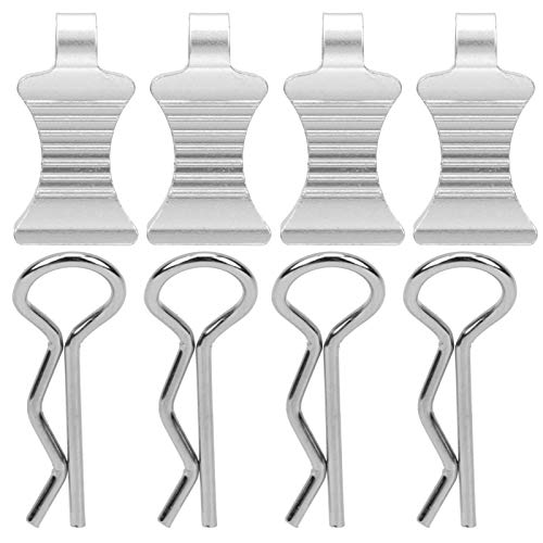 Resefinem 4pcs Aluminiumlegierung R -Typ Karosserie -Clips Pin mit Befestigungshalterung für 1/10 1/8 1/12 RC -Auto in schwarzer Farbqualität Aluminiumlegierung und Stahl (Silber) von Respicefinem