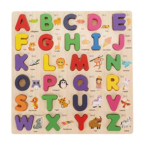 Resefinem Alphabet Puzzle Holzbuchstaben frühes Lernen Kognitiver Puzzle -Board Intellektuelle Entwicklung Aufklärungspunkte ideal für Kleinkinder im Alter von 3 und über von Respicefinem
