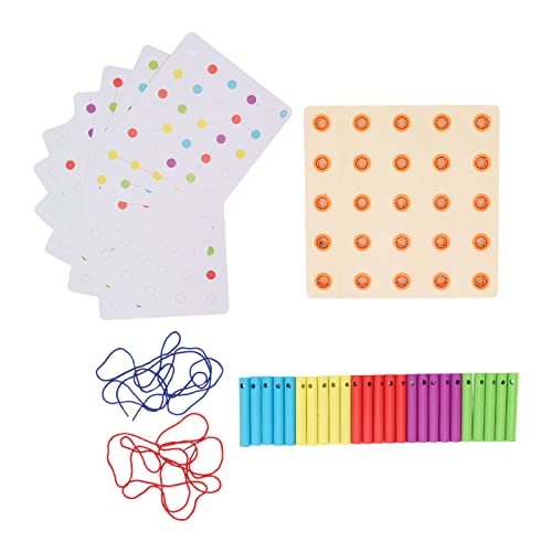 Resefinem Holz Geoboard für Kinder über 36 Monate fördert die Handaugenkoordination durch sichere Holz -Mathematik -Array -Blockblock -Sensorik- und Bildungsspiele von Respicefinem