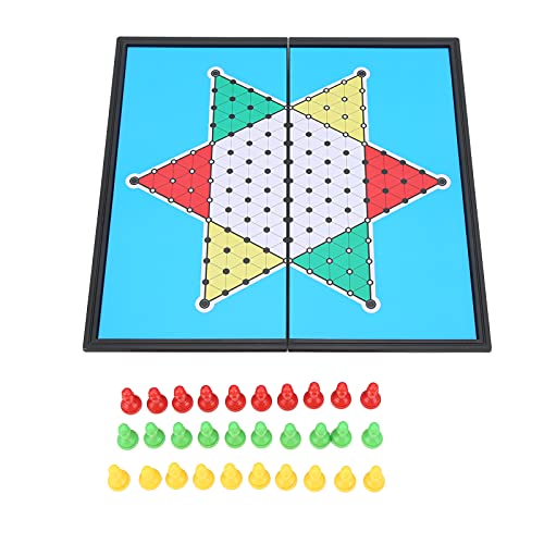 Resefinem Magnetic Chinese Checker Halma Reise -Set ideal für Familienspiele und Kinder genießen hochwertige Plastikschachstücke und Faltbare Brett für Portabilität und SMO von Respicefinem