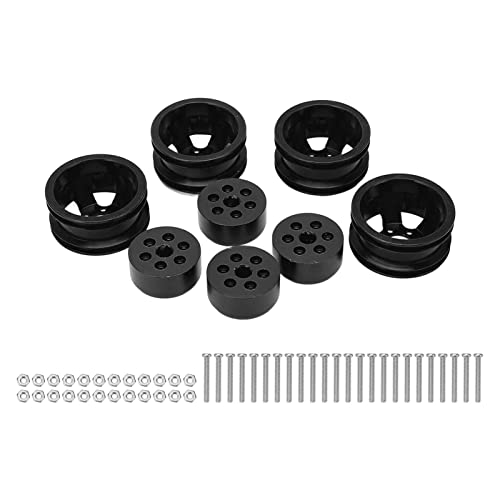 Resefinem Red Aluminiumlegierung RC Rad Rand Hub für 1 16 Modellfahrzeuge, die für WPL FJ40 C14 C24 B14 B24 B16 B36 mit hoher Festigkeit und Verschleißfestigkeit Gute Leistung (Black) von Respicefinem