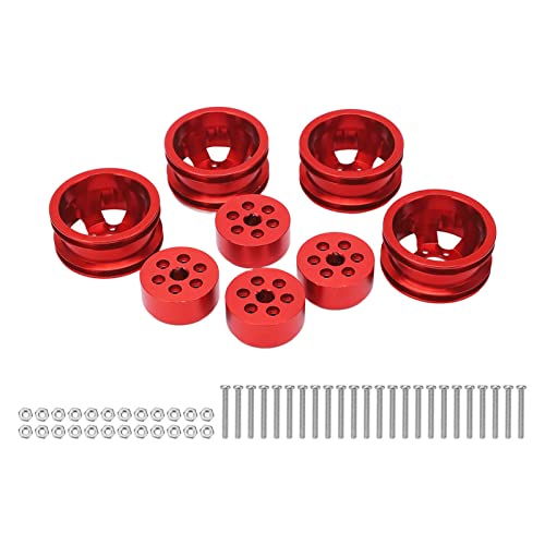 Resefinem Red Aluminiumlegierung RC Rad Rand Hub für 1 16 Modellfahrzeuge, die für WPL FJ40 C14 C24 B14 B24 B16 B36 mit hoher Festigkeit und Verschleißfestigkeit Gute Leistung (Red) von Respicefinem