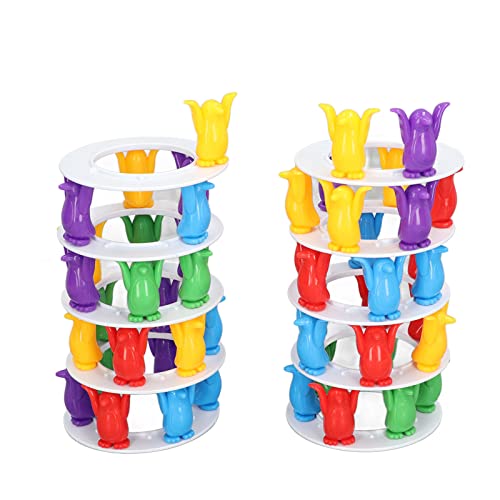 Respicefinem Balancierblock-Stapelspiel, Pinguine, Übung der Hand-Augen-Koordination, Turmspiel, Stapelspiel, ideal für 3-jährige Kinder, aus Kunststoff, für Respicefinem Balancierblock-Stapelspiel, Pinguine, Übung der Hand-Augen-Koordination, Turmspiel, Stapelspiel, ideal für 3-jährige Kinder, aus Kunststoff, für von Respicefinem