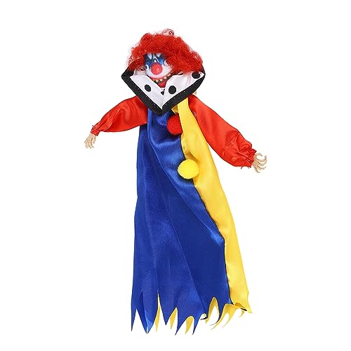 Respicefinem Halloween-Clown-Puppe, gruselige, unheimliche Clown-Puppe für Horror-Themen-Aktivitäten, Horror-Motto-Party-Ornament, peppen Sie Ihre Halloween-Aktivitäten und (25*15cm) von Respicefinem