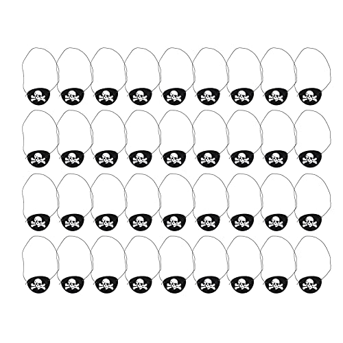 Respicefinem Nautische Pire 20×15×5 36Pcs Eye Patch, Fühlte sich Weiße Schädel Halloween-Thema Dekoration Für Geburtstag Party von Respicefinem