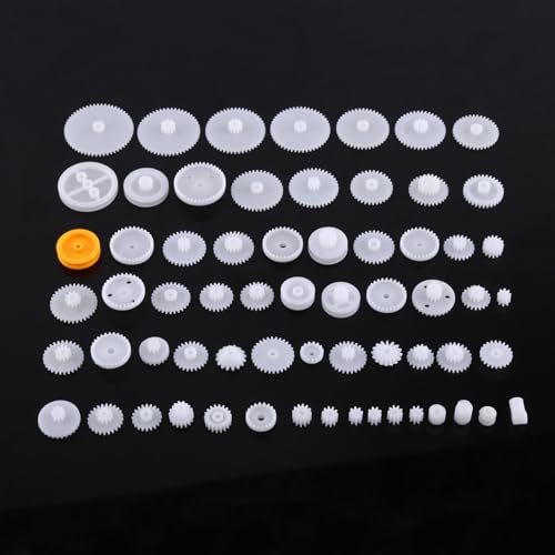 Respicefinem R KunststoffZahnräder, Riemenscheiben-Riemen-Sets, Kronenrad-Set, Robotermotor, Spielzeugteile, 84 Arten (64 Kinds Gear kit) von Respicefinem