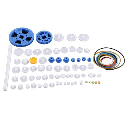 Respicefinem R KunststoffZahnräder, Riemenscheiben-Riemen-Sets, Kronenrad-Set, Robotermotor, Spielzeugteile, 84 Arten (80 Kinds Gear kit) von Respicefinem