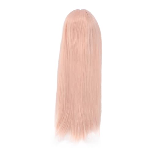 Respicefinem Resefinem 14 Puppenperücke Hochtemperatur Seidenstilable Lange gerade Haare für 7 8 Zoll Kugelgelenk Puppen DIY anpassbare Mitte Abschied Blue Sammlung (Rosa) von Respicefinem