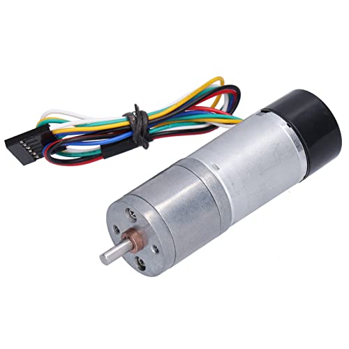 Respicefinem Resefinem DC Getriebemotor mit Encodergeschwindigkeitsmessung Feedback -Metall und stabile Kupferspule für Autos Haushaltsgeräte Roboter und mehr DC 24 V 35 U/min (DC24V 170RPM) von Respicefinem