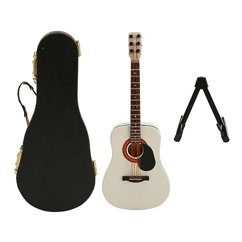 Respicefinem Spielzeug-Gitarre 16×8×3 Guitar Model White 5.1 Glättung Holz Reichen Details Miniatur-Gitarre Aus Holz Für Tisch, Regal, Kabinett von Respicefinem
