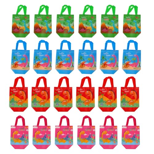 RespireFinem 24PCS süße Dinosauriergeschenktüten faltbare Nicht -Taschen ideal für Geburtstagsfeiern Babypartys School Klassenzimmer Partys Weihnachten Thanksgiving von Respicefinem