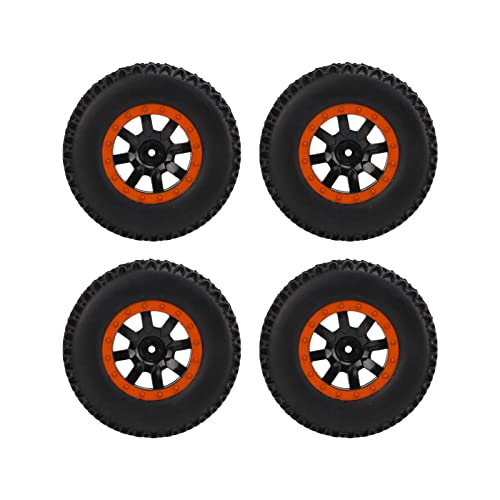 RespireFinem 4PCS Premium Short Course LKW -Reifen 12mm HEX RC Kurzer Kurs LKW -Gummi -Radkompatibel mit Mehreren Marken ideal für 1 10 -Skala -LKWs (Orange) von Respicefinem