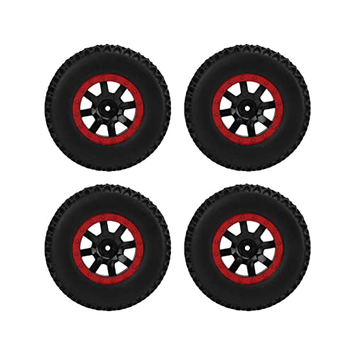 RespireFinem 4PCS Premium Short Course LKW -Reifen 12mm HEX RC Kurzer Kurs LKW -Gummi -Radkompatibel mit Mehreren Marken ideal für 1 10 -Skala -LKWs (Rot) von Respicefinem