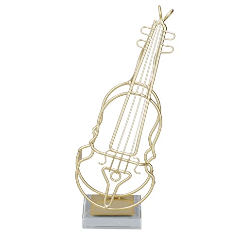 RespireFinem Golden Minimal Line Iron Violin Ornament Moderne Style Instrument Statue ideal für Schreibtischdekoration und für Musikliebhaber von Respicefinem