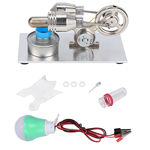 RespireFinem Hot Air Stirling Motor Miniaturgenerator Dampfleistung Labor Lehren Modell aus gebürstetem Edelstahl und schwerem Glas ideal für Kinderwissenschaftsprojekte RespireFinem Hot Air Stirling Motor Miniaturgenerator Dampfleistung Labor Lehren Modell aus gebürstetem Edelstahl und schwerem Glas ideal für Kinderwissenschaftsprojekte von Respicefinem