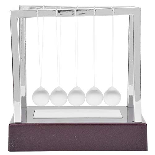 Colorful Balanced Balls, Toy Science Pendulum Table Decoration for Home Study Kids Glass Sphere Fuchsia (Newton Ball medium Purple-red Base) von Restokki
