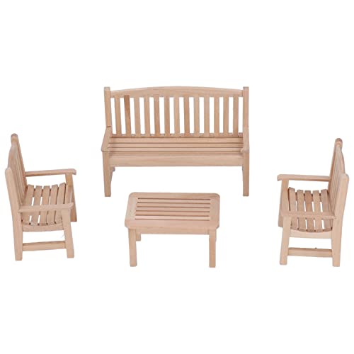 Dollhouse Miniature Wooden Bench Chair Garden Furniture Set for Dollhouse Decoration 1:12 Scale Dollhouse Miniature Wooden Bench Chair Garden Furniture Set for Dollhouse Decoration 1:12 Scale von Restokki