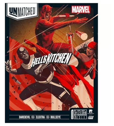 Restoration Games Unmatched Marvel Hell´s Kitchen Daredevil Elektra vs. Bullseye, Mehrfarbig, für 2 bis 3 Spieler von Restoration Games