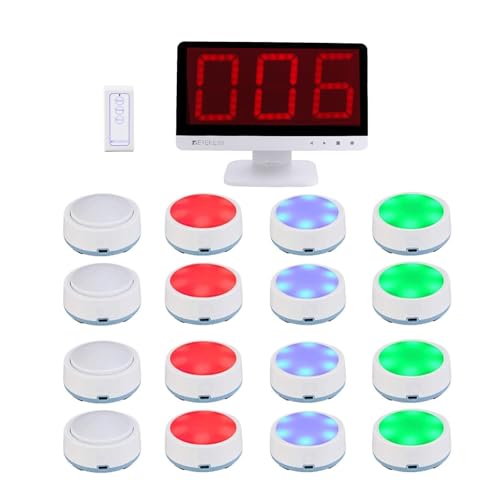 Retekess TM101 Wireless Buzzer System, Buzzer mit Sound und Licht, Bis zu 32 Antwort Buzzer, Drahtlose Fernbedienung für Teamspiele, Spiel und Spaß für Schule und zu Hause Retekess TM101 Wireless Buzzer System, Buzzer mit Sound und Licht, Bis zu 32 Antwort Buzzer, Drahtlose Fernbedienung für Teamspiele, Spiel und Spaß für Schule und zu Hause von Retekess