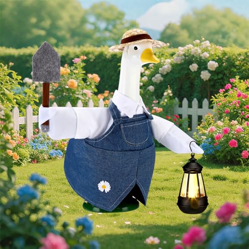 Retisee Gardener Veranda-Gans-Outfit für 58,4 cm große Rasenstatue, großer Hof, Gartengans-Tücher mit Solarleuchten, Filzschaufel, Dekoration für Sommer, Outdoor, Rasen, Terrasse, Party Retisee Gardener Veranda-Gans-Outfit für 58,4 cm große Rasenstatue, großer Hof, Gartengans-Tücher mit Solarleuchten, Filzschaufel, Dekoration für Sommer, Outdoor, Rasen, Terrasse, Party von Retisee