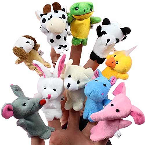 Retoo Fingerpuppen Set 10-TLG Finger Plüschtier Mitgebsel Kindergeburstagen Gastgeschenke für Kinderparty, Stuffer für Ostereier Mehrfarbig Ideales Baby Geschenk Baby Spielzeug Jungen Mädchen von Retoo