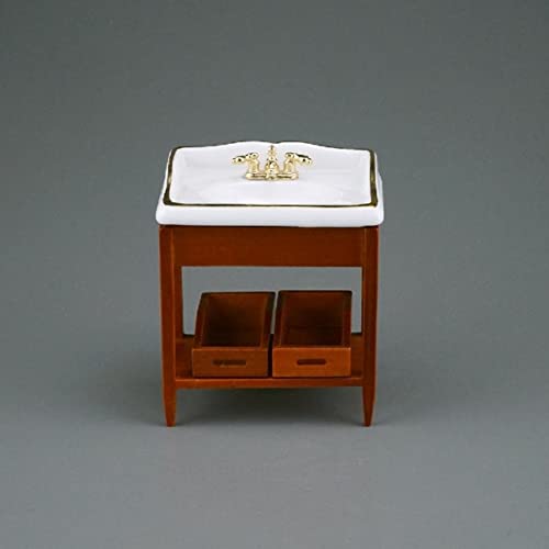 001.655/9 - Holzwaschtisch leer, Miniatur im Maßstab 1:12 von Reutter Porzellan