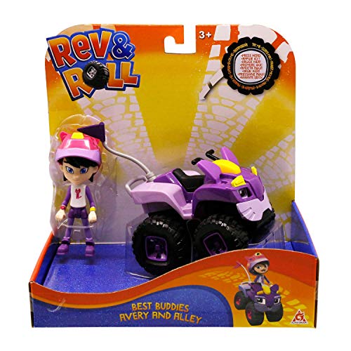 Rev & Roll - Spielzeugauto Best Buddies - 17 cm Alleyfahrzeug mit mechanischen Funktionen und 10 cm Avery Figur - Spielzeug zum Zeichnen Spielzeug für Kinder ab 3 Jahren von Auldey