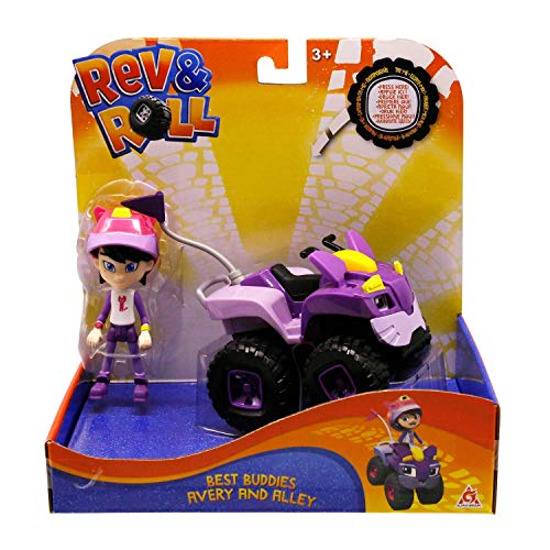 Rev & Roll - Spielzeugauto Best Buddies - 17 cm Alleyfahrzeug mit mechanischen Funktionen und 10 cm Avery Figur - Spielzeug zum Zeichnen Spielzeug für Kinder ab 3 Jahren von AULDEY