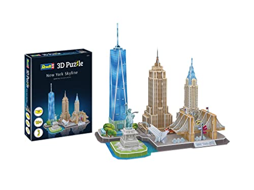 Revell 3D Puzzle 00142 I New York Skyline I 123 Teile I 4 Stunden Bauspaß für Jung Alt I ab 10 Jahren I Die imposante Skyline von New York selber zusammenbauen von Revell