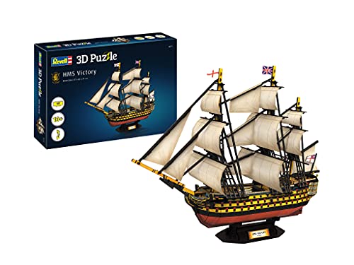 Revell 3D Puzzle 00171 I HMS Victory I 189 Teile I 4 Stunden Bauspaß für Kinder und Erwachsene I ab 10 Jahren I Das Flaggschiff von Admiral Nelson selber zusammenbauen von Revell