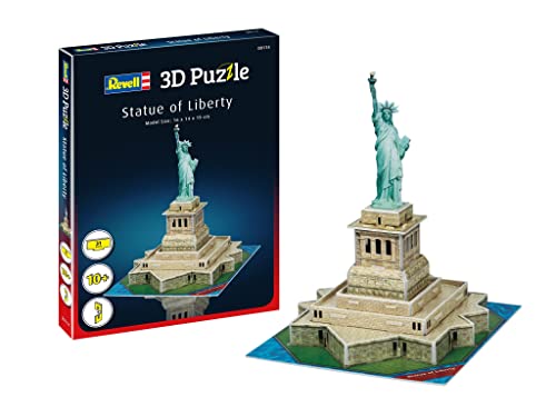 Revell 3D Puzzle 00114 I NY Freiheitsstatue I 31 Teile I 2 Stunden Bauspaß für Jung Alt I ab 10 Jahren I Das wahrzeichen New Yorks selber zusammenbauen, Mittel von Revell