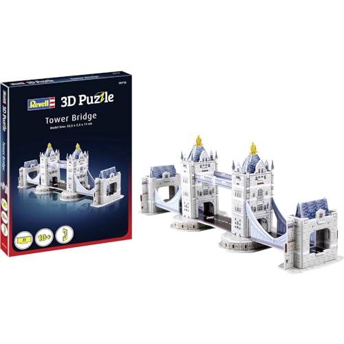 Revell 3D Puzzle 00116 I London Tower Bridge I 32 Teile I 2 Stunden Bauspaß für Kinder und Erwachsene I ab 10 Jahren I Die berühmteste Brücke der Welt selber zusammenbauen von Revell