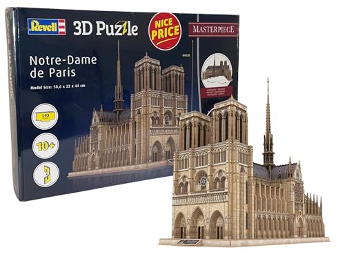 Revell NICE PRICE 3D Puzzle I Notre Dame de Paris I Ideale Geschenkidee für Jungen, Mädchen, Kinder und Erwachsene ab 10 Jahren I Frankreichs berühmte Kathedrale selber I 4 Stunden Bauspaß von Revell