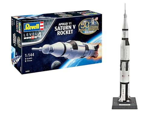 Revell Modellbausatz I Apollo Saturn V I Raumschiffmodell im Maßstab 1:144 I Für Kinder und Erwachsene ab 12 Jahren I 77,2 cm Hoch I Modellbausatz für Raumschiff Fans I Modellbausatz für Anfänger von Revell