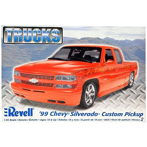 Chevrollet Chevy Silverado Custom Pick-Up 1999 Rot Bausatz Kit 1/25 1/24 Revell Modell Auto mit individiuellem Wunschkennzeichen von Revell Gmbh