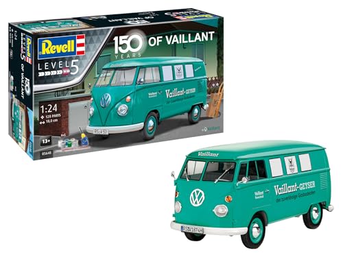 Revell 05648 Gift Set VW T1 Bus 150 Years of Vaillant 1:24 Scale Unbuilt/Unpainted Plastic Model Kit Hase Modelfahrzeug, Mehrfarbig, Mittel Revell 05648 Gift Set VW T1 Bus 150 Years of Vaillant 1:24 Scale Unbuilt/Unpainted Plastic Model Kit Hase Modelfahrzeug, Mehrfarbig, Mittel von Revell