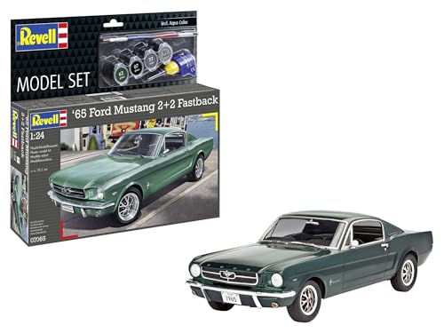Revell Modellbausatz 1965 Ford Mustang 2+2 Fastback | Klassisches Design | Detailgetreue Karosserie, Motor & authentischer Innenraum | Inkl. Kleber und Pinsel Revell Modellbausatz 1965 Ford Mustang 2+2 Fastback | Klassisches Design | Detailgetreue Karosserie, Motor & authentischer Innenraum | Inkl. Kleber und Pinsel von Revell Modellbau