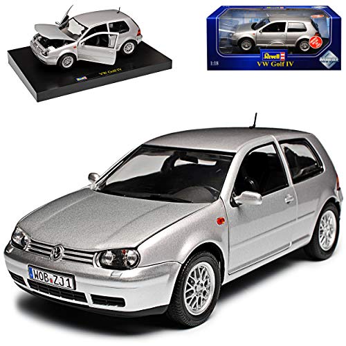 Volkwagen Golf IV 4 3 Türer Silber 1997-2003 1/18 Revell Modell Auto mit individiuellem Wunschkennzeichen von Revell