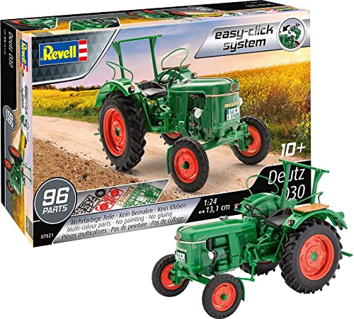 Revell easy-click 07821 Deutz D30, Traktormodell, 1:24/13,1cm Modellbausatz für Einsteiger mit dem Easy-Click-System, farbig, 1/24 von Revell
