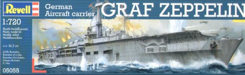 05055 Revell detaillierter Modellbausatz des Aircraft Carrier GRAF Zeppelin im Maßstab 1:720 Level 4 von Revell