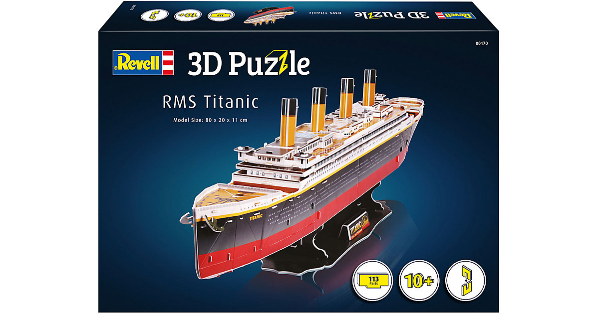 3D-Puzzle RMS Titanic, 113 Teile, 80 cm von Revell