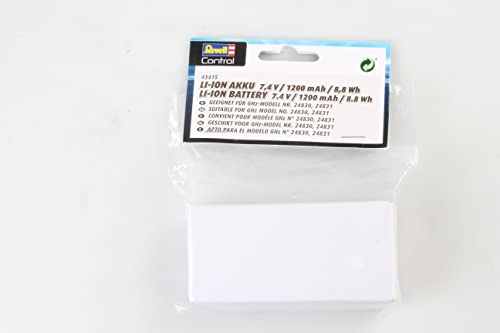 Revell Li-Ion Akku 7,4 V 1200 mAh I Für RC Fahrzeuge 24830/24831 I für Ferngesteuerte Modelle I Starke Leistung und hohe Kapazität I Wiederaufladbarer Akku von Revell I Ersatzteile für RC Fahrzeuge von Revell Control