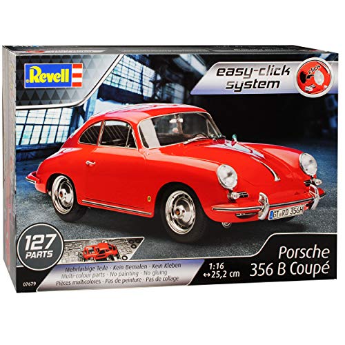 Porsche 356 B Coupe Rot 1959-1963 07679 Bausatz Kit 1/16 1/18 Revell Modell Auto mit individiuellem Wunschkennzeichen von Revell Porsche