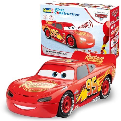 Revell Lightning McQueen Disney Cars Auto mit Licht&Sound, First Construction, Bausatz für Kinder ab 4, Rot von Revell