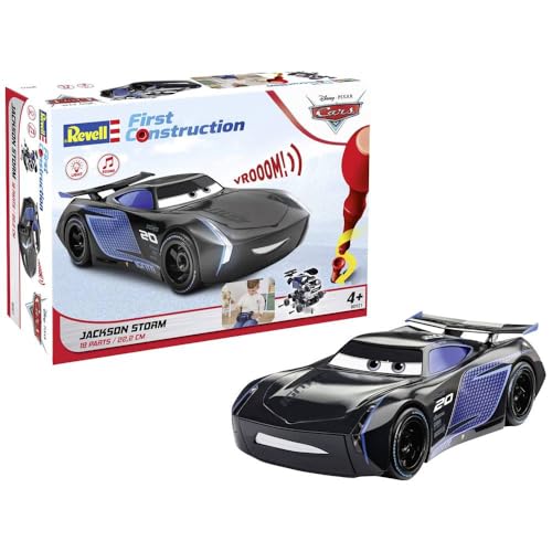 Revell Jackson Storm Disney Cars Auto mit Licht & Sound, First Construction, Bausatz für Kinder ab 4, Schwarz von Revell