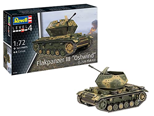 Revell 03286 Flakpanzer III Ostwind (3,7cm Flak 43), 1:72 originalgetreuer Modellbausatz für Fortgeschrittene, farbig von Revell