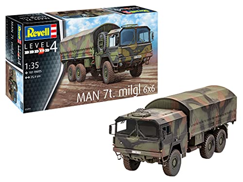 Revell 03291 Man 7t milgl 6x6 Fahrzeug originalgetreuer Modellbausatz für Fortgeschrittene, unlackiert von Revell