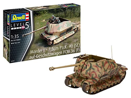 Revell 03292 03292-Marder I auf FCM 36 Base 1:35 Militär originalgetreuer Modellbausatz für Experten, unlackiert von Revell